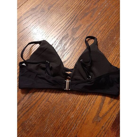 New Small Black 2pc French Cut Bikini Criss Cross Front Adjustable Strap NWOT - Picture 4 of 8
